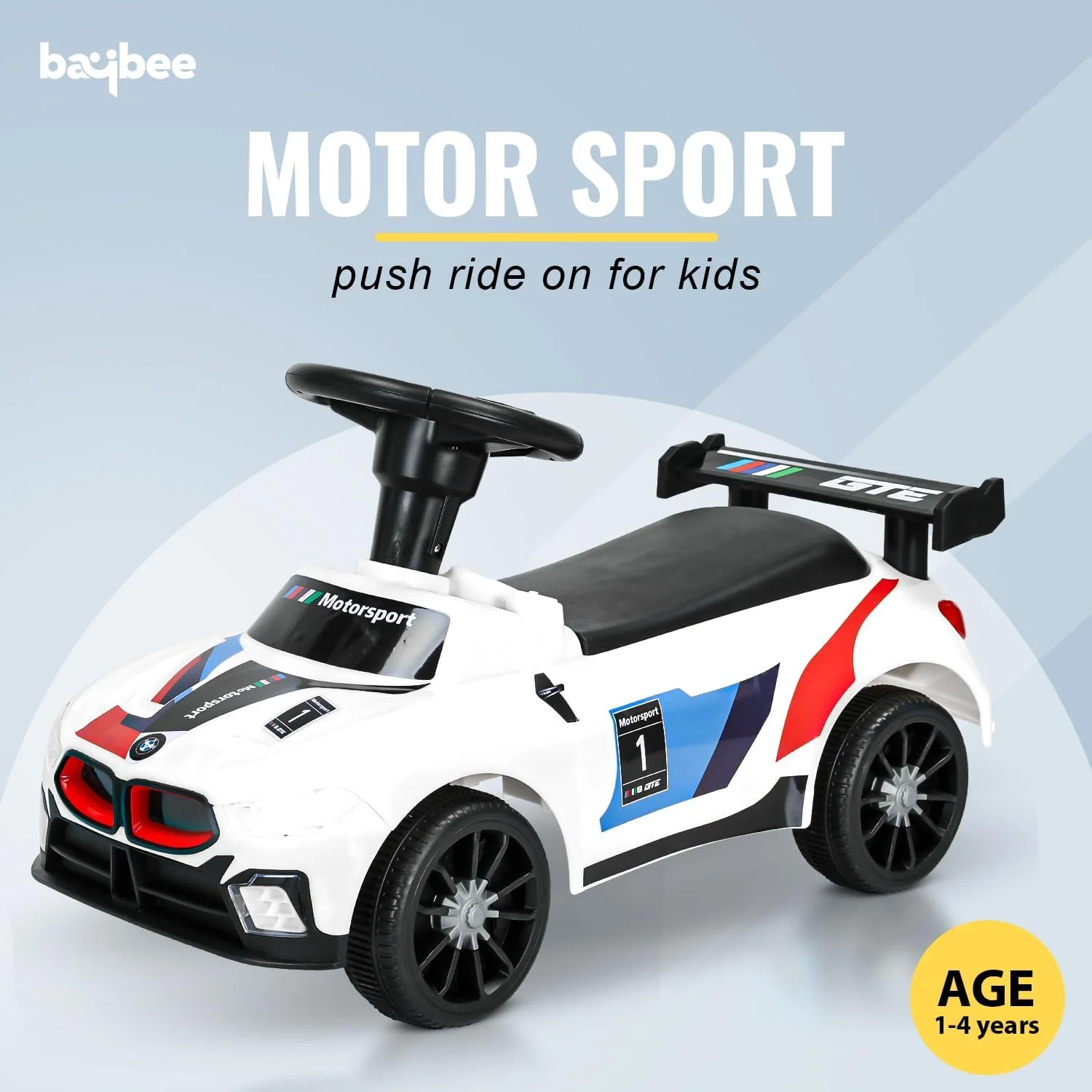 ماشین بازی کودک Baybee Drift، ماشین سواری با قابلیت پخش موسیقی، نور و فضای ذخیره سازی | ماشین کودک نوپا | ماشین کودک برای رده سنی 1 تا 4 سال (سفید) ماشین بازی کودک Baybee Drift، ماشین سواری با قابلیت پخش موسیقی، نور و فضای ذخیره سازی | ماشین کودک نوپا | ماشین کودک برای رده سنی 1 تا 4 سال (سفید)