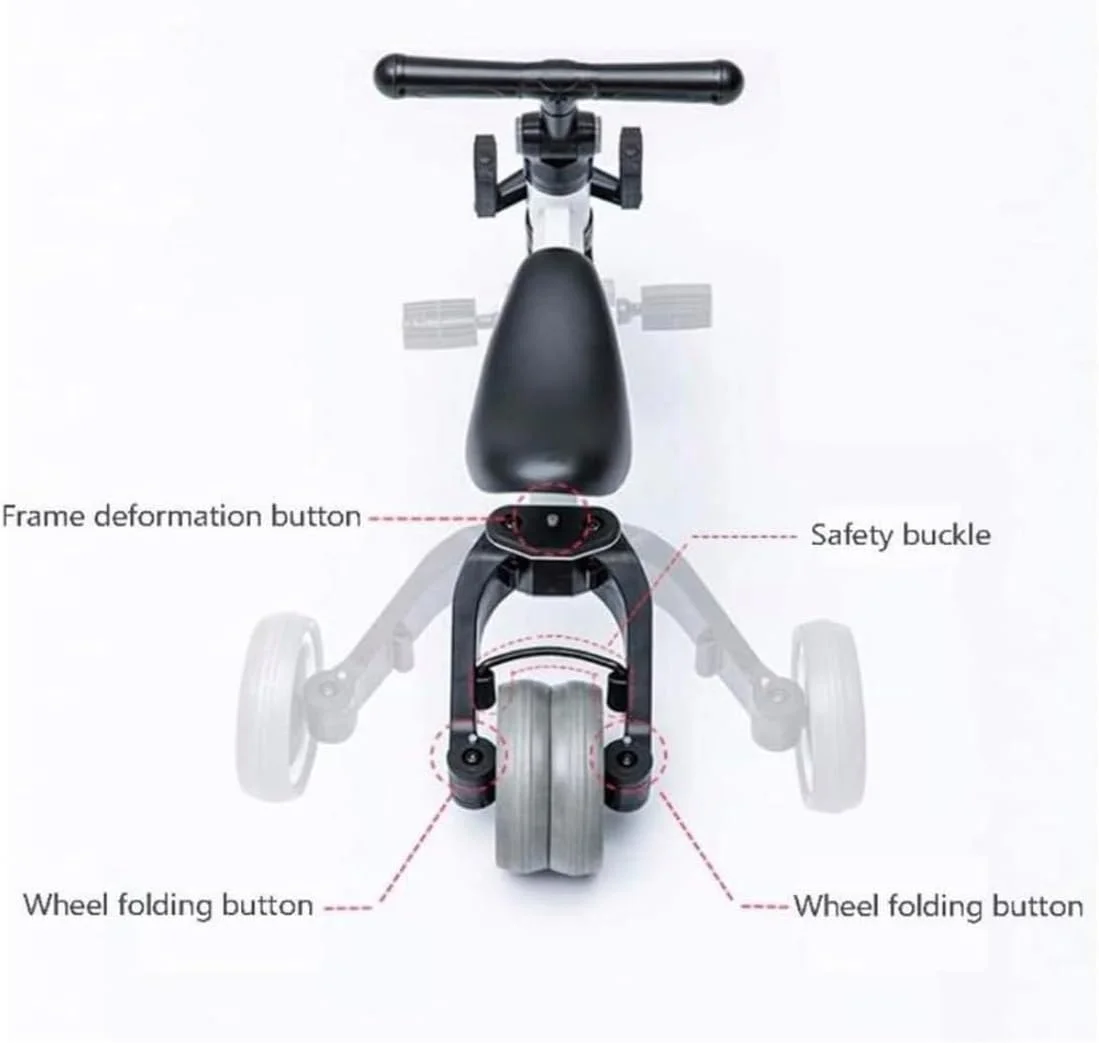 سه چرخه تعادلی 4 در 1 برای کودکان 1 تا 4 سال، سه چرخه کودکانه با صندلی قابل تنظیم، مناسب فضای داخلی و خارجی، پسرانه و دخترانه | صورتی