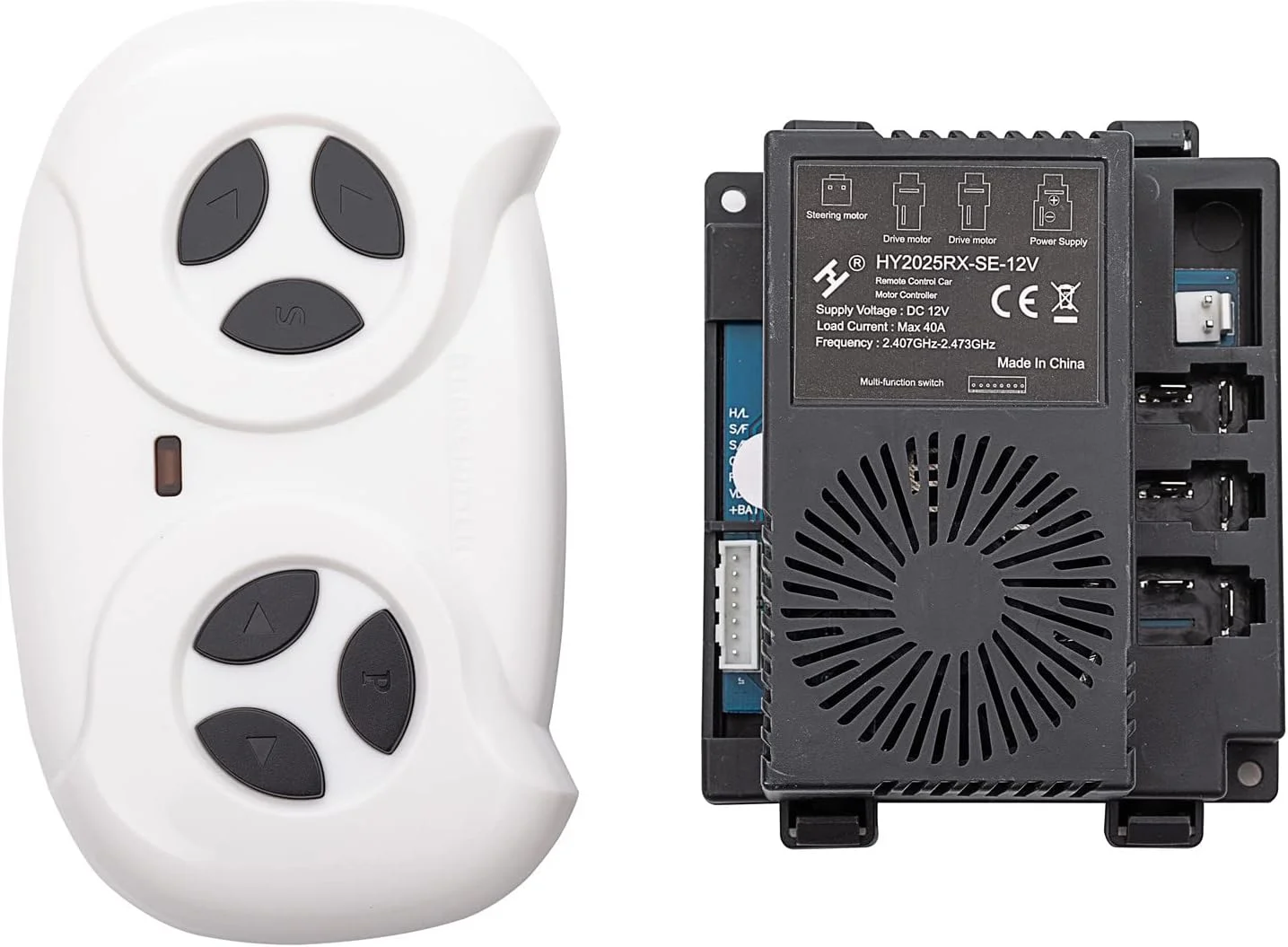 کیت کنترل از راه دور بلوتوثی 2.4G مدل HY2025RX-SE-12V به همراه گیرنده، مناسب ماشین های شارژی کودکان، جعبه کنترل و لوازم جانبی برای جایگزینی قطعات ماشین های الکتریکی کودکان