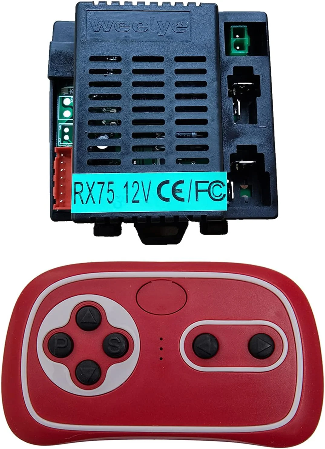 کیت کنترل از راه دور بلوتوثی 2.4G و گیرنده ماشین شارژی کودکانه مدل RX75 12V FCC/CE به همراه لوازم جانبی کنترلر و قطعات جایگزین ماشین برقی کودکان