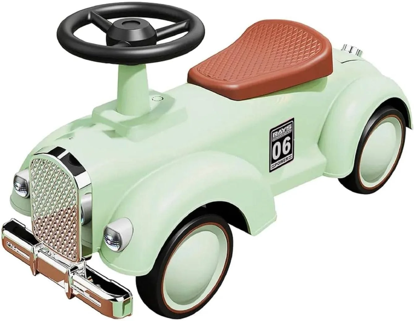 ماشین بازی کودک مدل وینتیج 06، سه حالته: هل دادنی، سواری و واکر، مناسب کودکان 1 تا 3 سال (سبز)