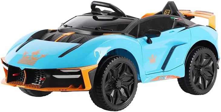 ماشین سواری کودکانه، ماشین اسباب بازی جدید کنترلی 2.4G، ماشین الکتریکی کودکانه بزرگ برای کودکان 4 ساله (آبی)