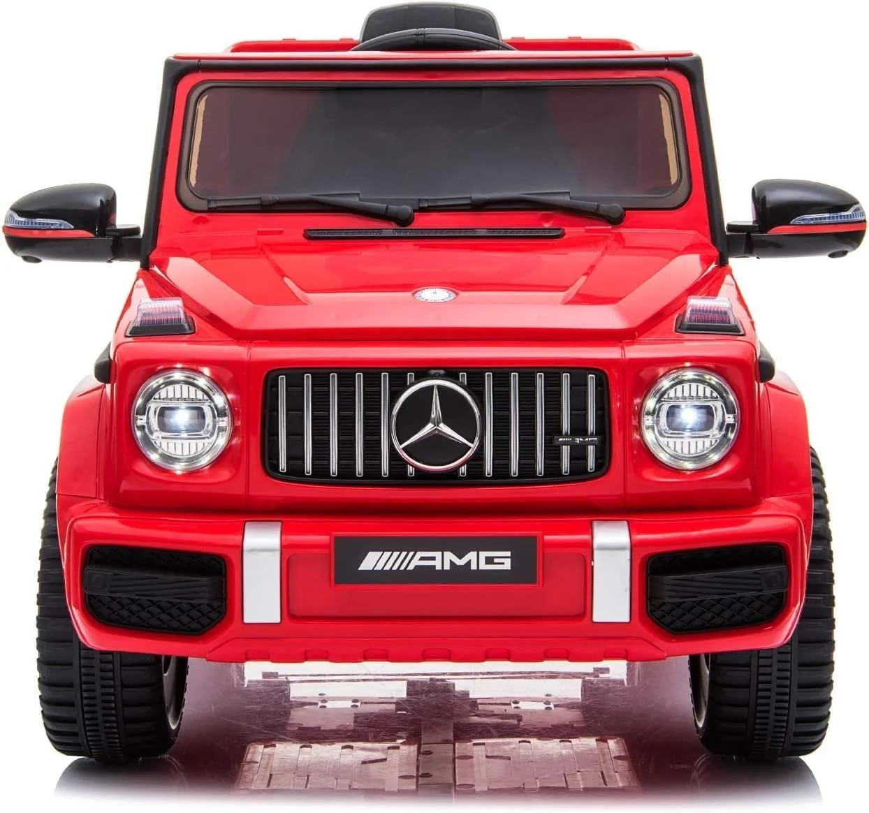 ماشین برقی، مرسدس بنز AMG G63 دارای مجوز، ماشین سواری 6V4AH با کنترل از راه دور برای کودکان، سنین 1-4 سال، قرمز (96x60x52)