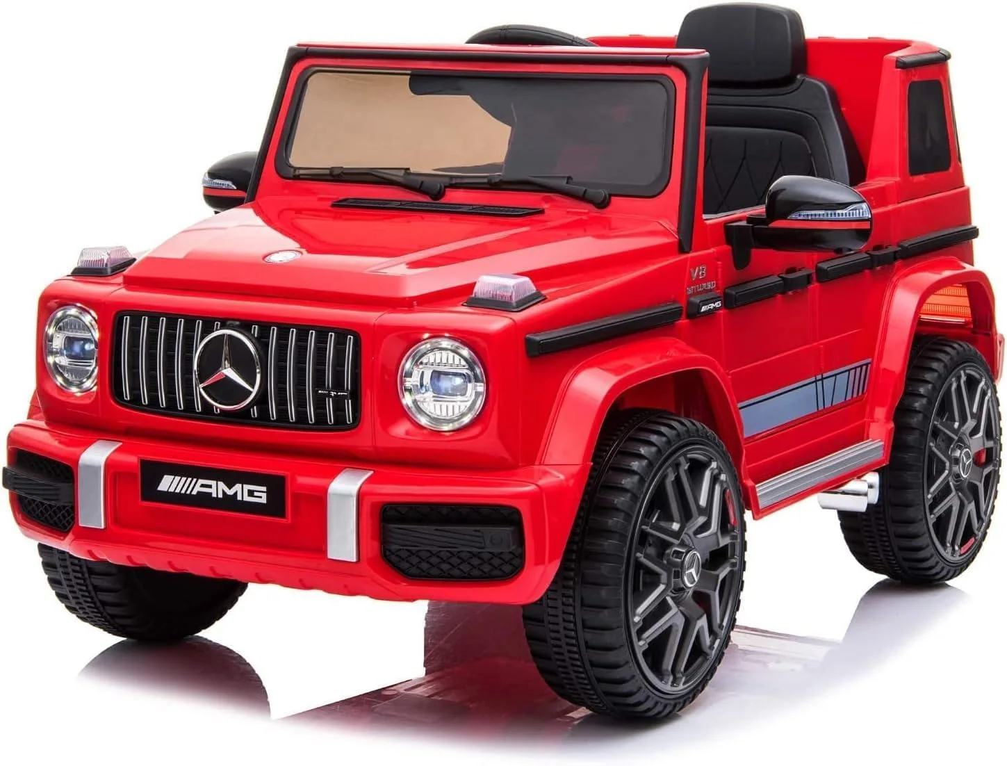 ماشین برقی، مرسدس بنز AMG G63 دارای مجوز، ماشین سواری 6V4AH با کنترل از راه دور برای کودکان، سنین 1-4 سال، قرمز (96x60x52)
