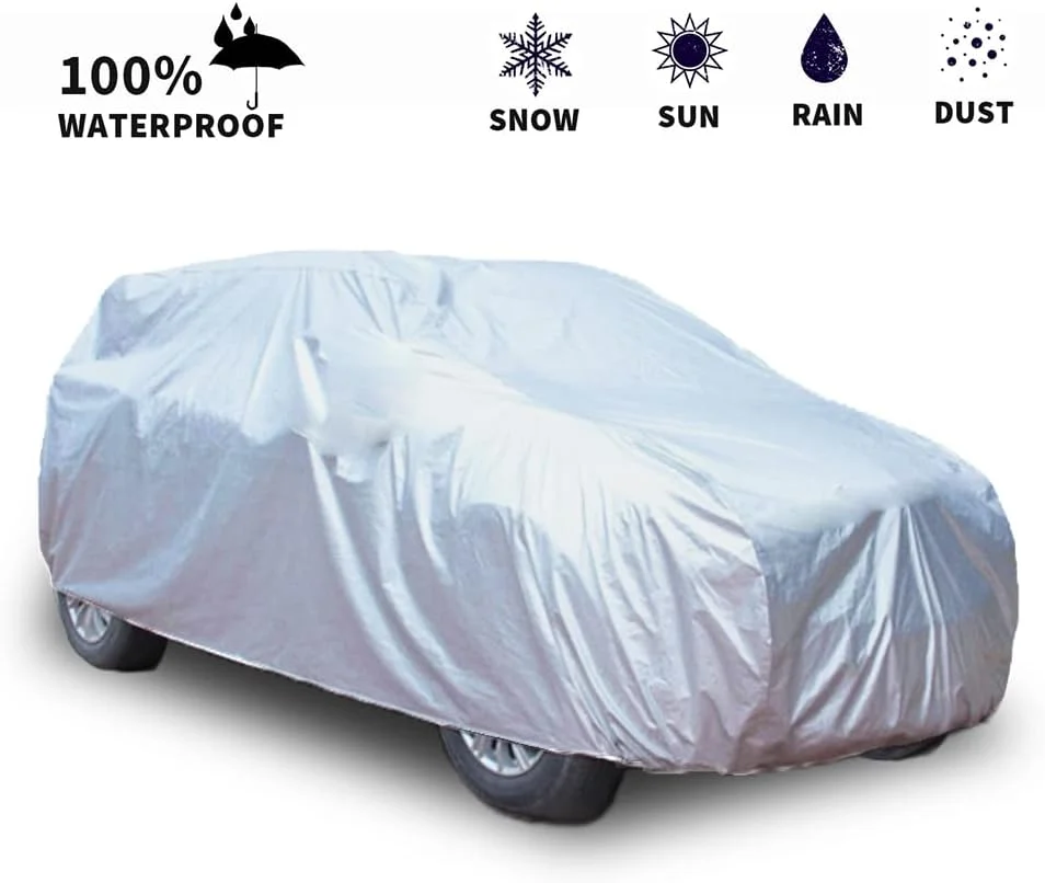 روکش بزرگ ماشین اسباب بازی کودکانه، محافظ مقاوم در برابر فضای باز برای وسایل نقلیه اسباب بازی چرخ دار برقی با باتری - مناسب برای همه، مقاوم در برابر آب، محافظت در برابر اشعه ماوراء بنفش، باران و برف (نقره ای)