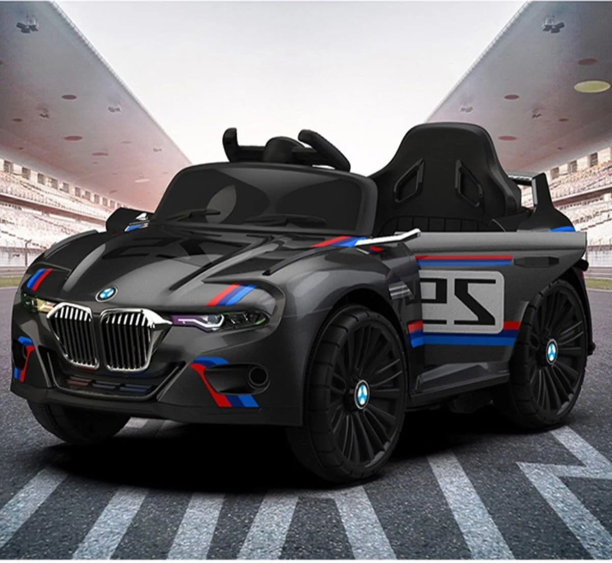 ماشین بازی سواری کودکانه، ماشین اسباب بازی موتوری کودک با کنترل از راه دور، ماشین بازی کودک (مشکی)