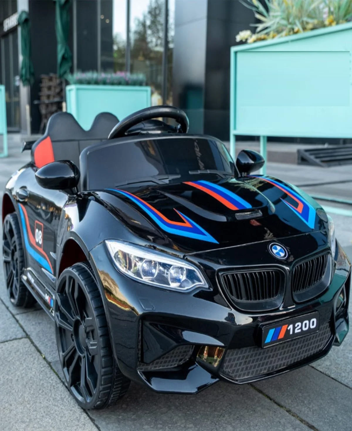 ماشین بازی سواری کودکانه، ماشین اسباب بازی موتوری کودک با کنترل از راه دور، ماشین بازی کودک (مشکی)