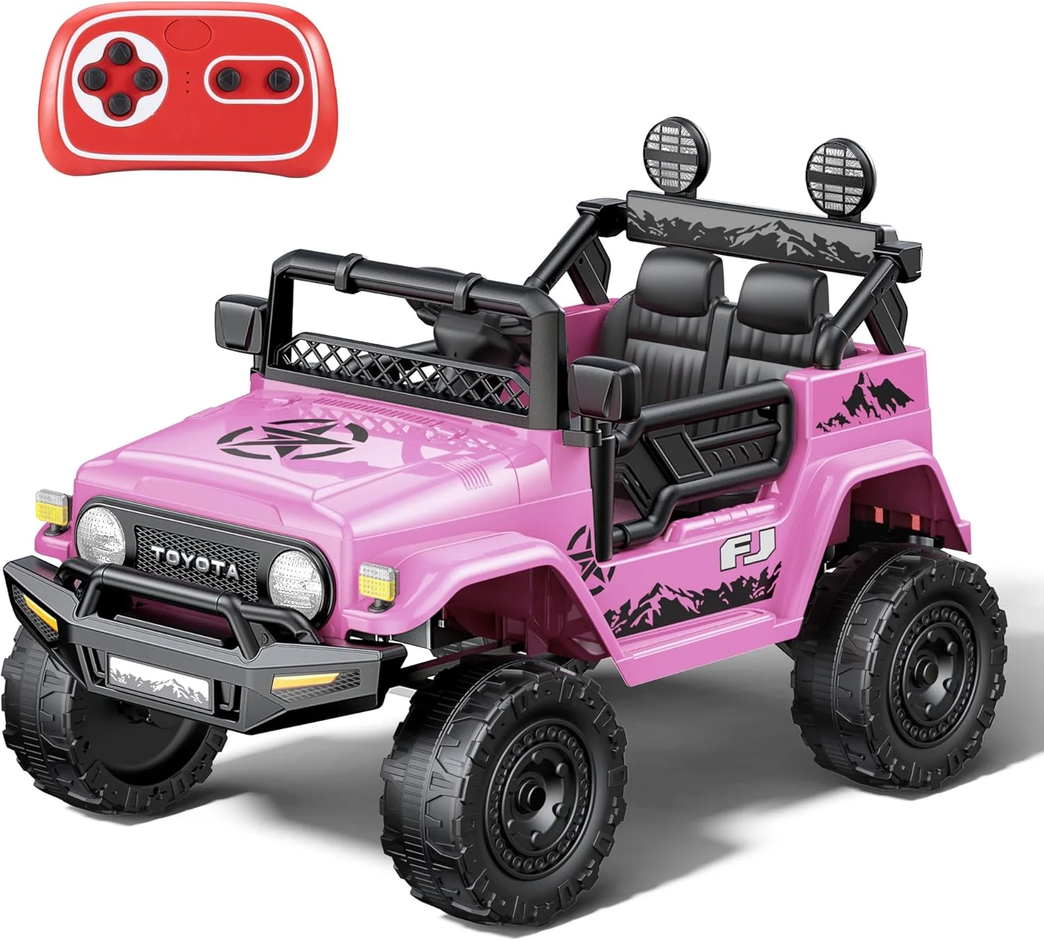 ماشین کودک ماشین برقی برای کودکان - جیپ کودکانه کنترلی مناسب کودکان نوپا ماشین سواری 12 ولت اسباب بازی صورتی کودکانه