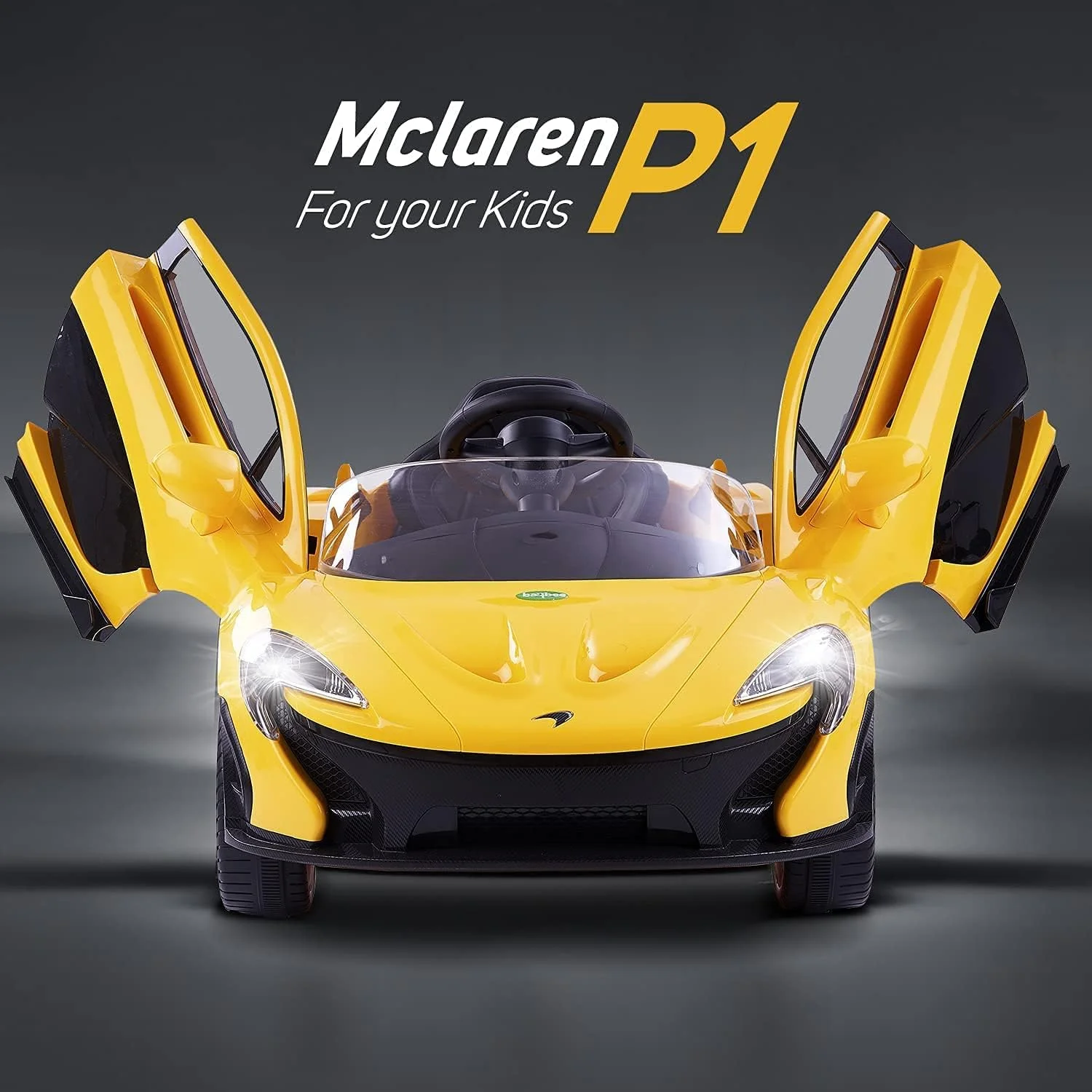 ماشین بازی کودک مدل McLaren دارای مجوز رسمی Baybee، ماشین شارژی کودک با 2 باتری الکتریکی 6 ولت برای کودکان پسر و دختر 2 تا 5 سال (زرد سلطنتی)