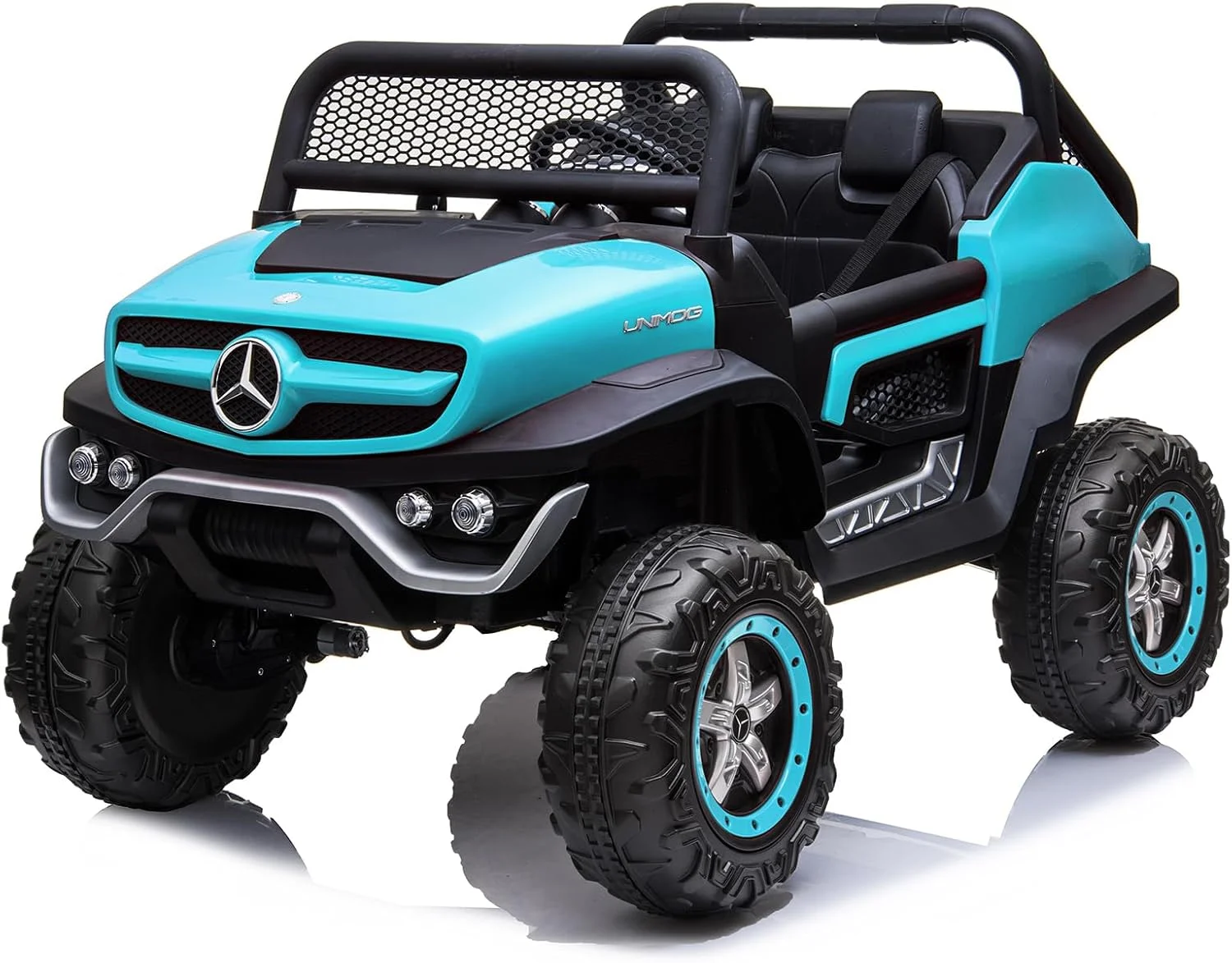 ماشین بازی ۲۴ ولت برای پسران و دختران، ماشین سواری چهار چرخ قدرتمند با کنترل از راه دور والدین، وسیله نقلیه الکتریکی باتری خور با لاستیک های EVA، پخش موسیقی، بلوتوث، قرمز، ۲ نفره - قرمز