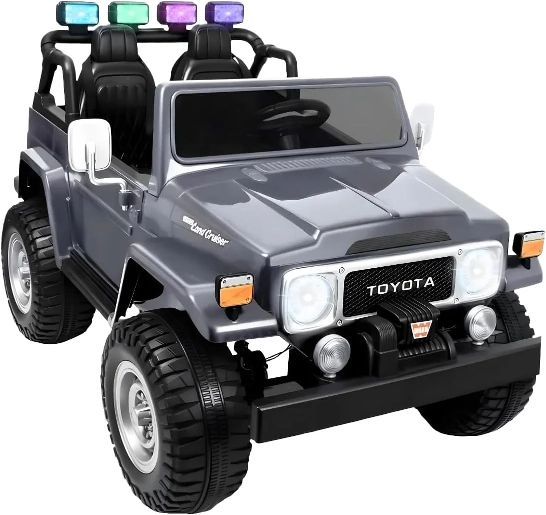 ماشین سواری کودک مدل LB 1630DX، ماشین بازی سواری برقی، جیپ شارژی، هدیه ماشین نشستنی با کنترل از راه دور، موزیک و نور، مناسب برای 1 تا 6 سال (خاکستری)