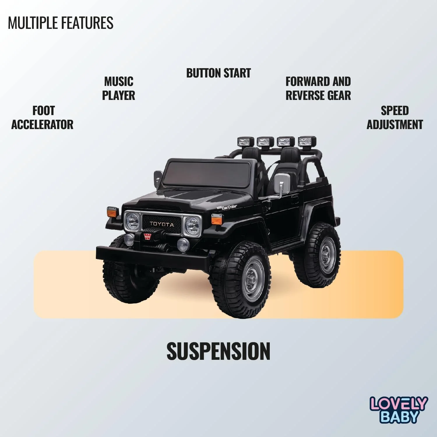 ماشین سواری کودک مدل LB 1630DX، ماشین بازی سواری برقی، جیپ شارژی، هدیه ماشین نشستنی با کنترل از راه دور، موزیک و نور، مناسب برای 1 تا 6 سال (خاکستری) ماشین سواری کودک مدل LB 1630DX، ماشین بازی سواری برقی، جیپ شارژی، هدیه ماشین نشستنی با کنترل از راه دور، موزیک و نور، مناسب برای 1 تا 6 سال (خاکستری)