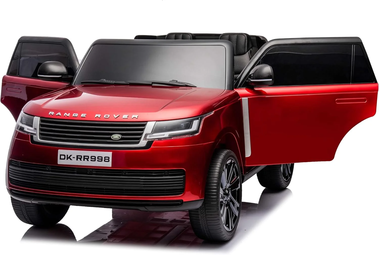 ماشین سواری کودک مدل SUV قدرتی، سواری الکتریکی، باطری خور، چرخ های EVA با چسبندگی بالا، صندلی های چرمی با سیستم تعلیق، ماشین کودک نوپا، پخش موسیقی MP3-USB (قرمز)