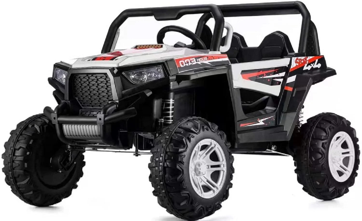 ماشین سواری کودک مدل جیپ LB 909، ماشین های سواری با کنترل از راه دور، اسباب بازی ماشین سواری برقی برای پسران و دختران، با چراغ های LED، پخش کننده موسیقی… (سفید) ماشین سواری کودک مدل جیپ LB 909، ماشین های سواری با کنترل از راه دور، اسباب بازی ماشین سواری برقی برای پسران و دختران، با چراغ های LED، پخش کننده موسیقی… (سفید)