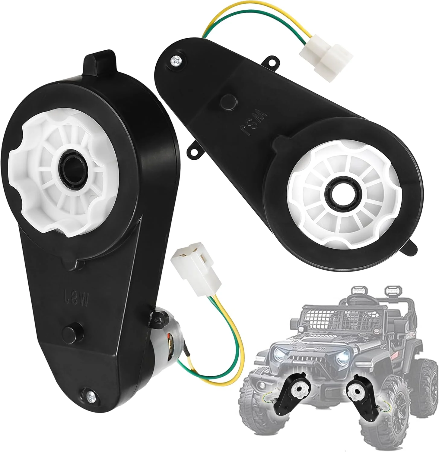 گیربکس ماشین شارژی کودکانه لازورا 24 ولت موتور 30000 دور در دقیقه 2 عدد گیربکس موتور الکتریکی موتور سیکلت موتور درایو RS555 پرسرعت مناسب برای موتورهای ماشین اسباب بازی کودکانه