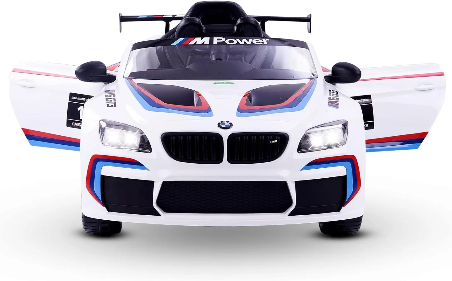 ماشین بازی باتری خور بی ام و دارای مجوز Baybee برای کودکان، ماشین سواری کودکانه با چراغ، بلوتوث، USB، موسیقی | ماشین بزرگ باتری خور کودک | ماشین باتری خور الکتریکی برای رانندگی کودکان 2 تا 5 سال دختر و پسر (سفید)