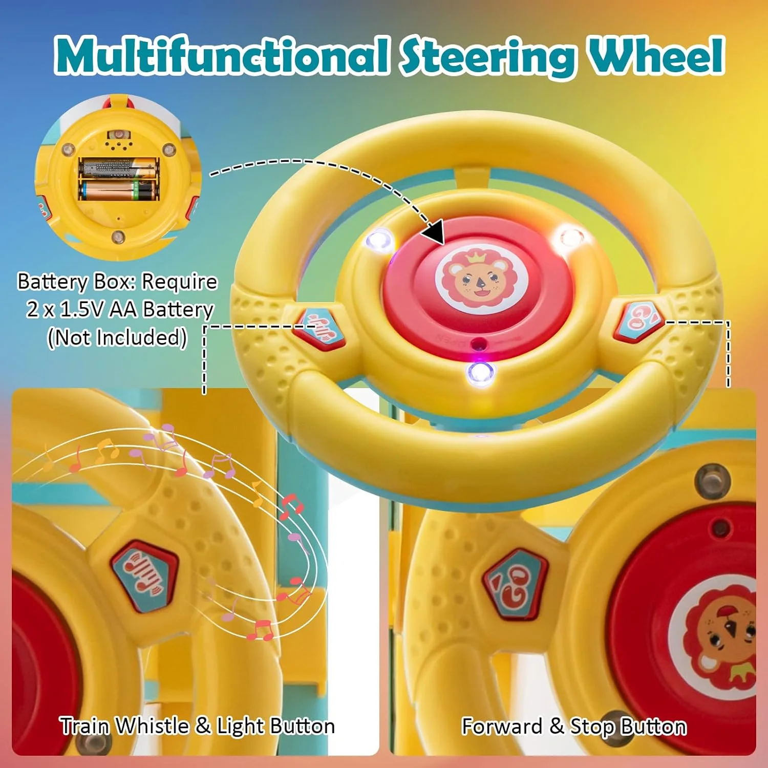 قطار سواری کودک هانی جوی با ریل، اسباب بازی سواری برقی 6 ولتی برای کودکان، 16 قطعه ریل، چراغ های چشمک زن و موسیقی، صندلی ذخیره سازی، قابل بازی بدون ریل، هدیه برای پسران و دختران (آبی)