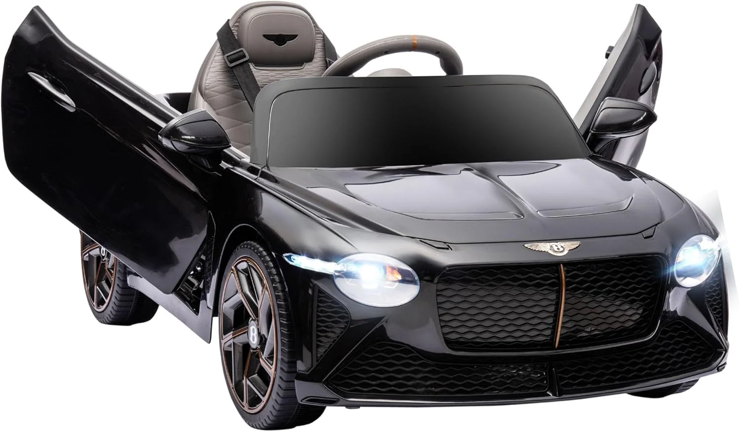 ماشین بازی کودکانه برقی 12 ولت مدل Bentley Bacalar دارای مجوز رسمی، با کنترل از راه دور، چرخ های دارای سیستم تعلیق، بوق و چراغ، مناسب برای کودکان 3 تا 5 سال - مشکی