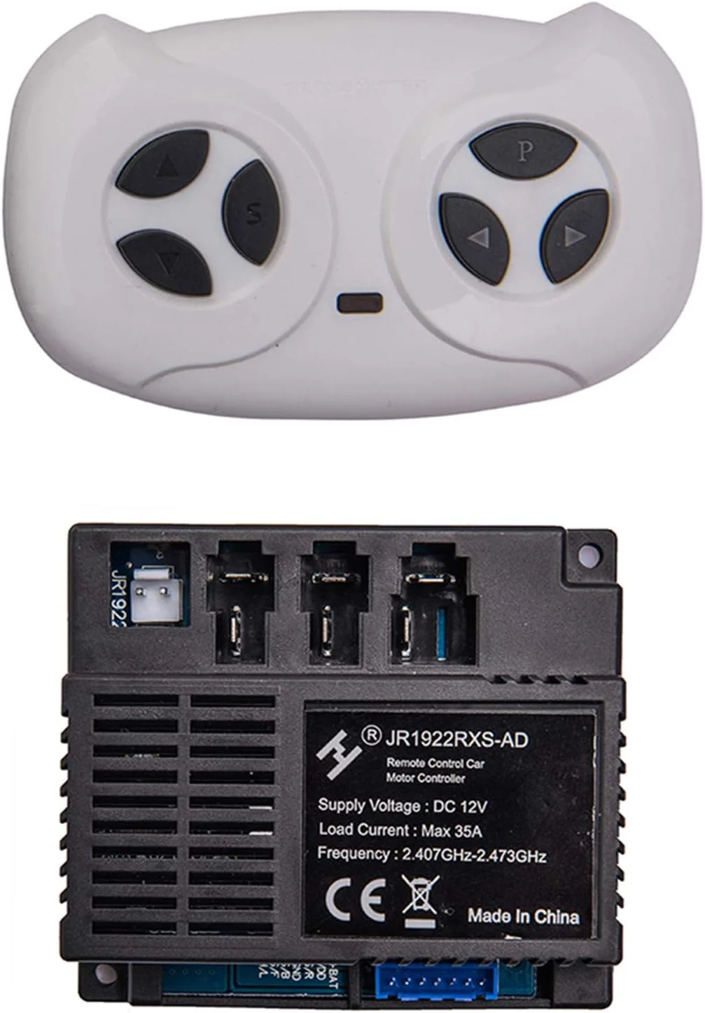 کیت کنترل از راه دور بلوتوثی 2.4G و گیرنده JR1922RXS-AD 12V مناسب ماشین های سواری شارژی کودکان به همراه لوازم جانبی جعبه کنترل جایگزین ماشین های الکتریکی کودکان