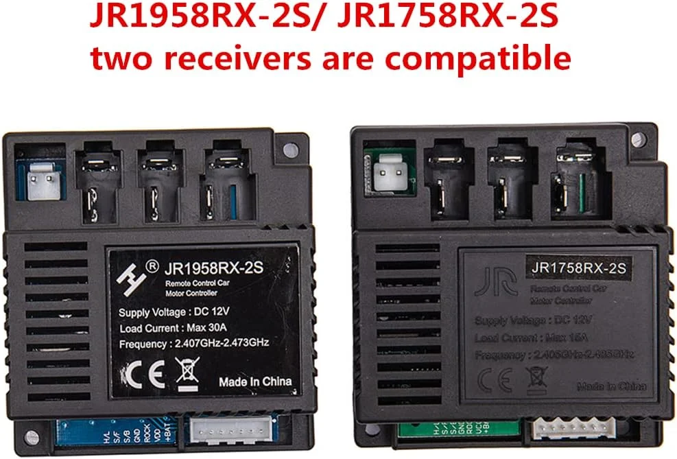 گیرنده کنترل از راه دور 2.4G مدل JR1958RX-2S 12V مناسب ماشین های شارژی کودکان به همراه لوازم جانبی جعبه کنترل جایگزین