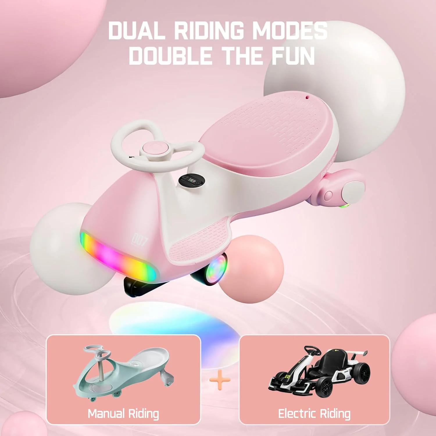 ماشین بازی برقی FanttikRide 12V N7 Ultra با پدال، ماشین کودک، ماشین چرخان MagicMute Motor، دارای 2 سرعت، 9 حالت رنگی، نمایشگر دیجیتال، بلوتوث، مناسب برای سنین 3 سال به بالا، تحمل وزن تا 68 کیلوگرم، سفید مایل به صورتی ماشین بازی برقی FanttikRide 12V N7 Ultra با پدال، ماشین کودک، ماشین چرخان MagicMute Motor، دارای 2 سرعت، 9 حالت رنگی، نمایشگر دیجیتال، بلوتوث، مناسب برای سنین 3 سال به بالا، تحمل وزن تا 68 کیلوگرم، سفید مایل به صورتی