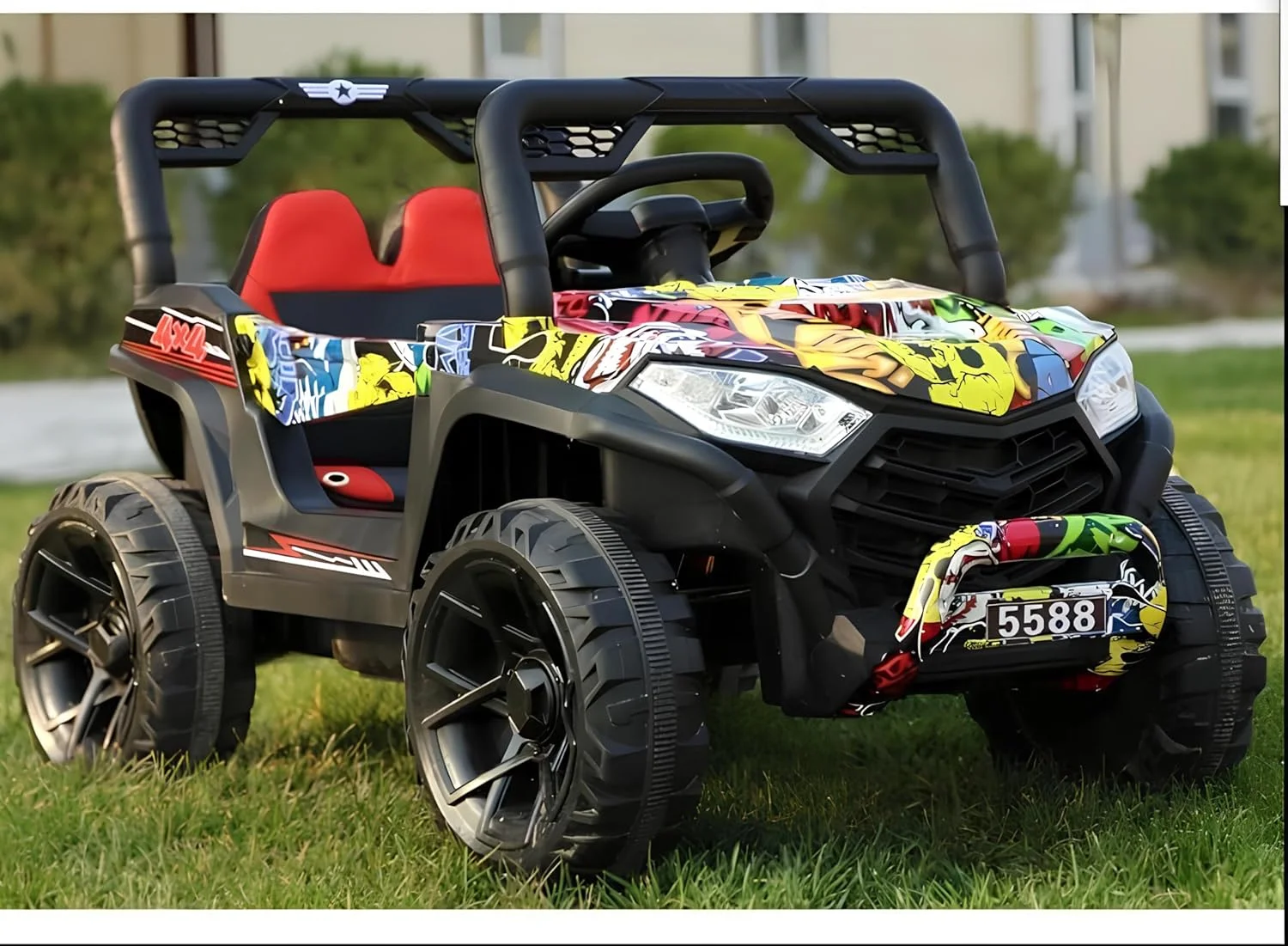 جیپ سواری کودکانه برقی، ماشین آفرود شارژی، ماشین کنترلی - طرح گرافیتی جیپ سواری کودکانه برقی، ماشین آفرود شارژی، ماشین کنترلی - طرح گرافیتی