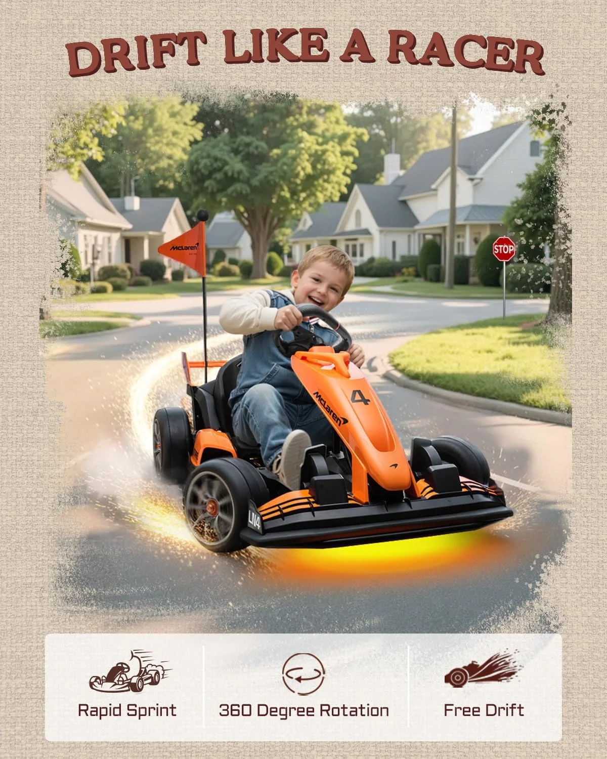 ماشین کارتینگ برقی 24 ولت برای کودکان، کارتینگ دریفت مک لارن دارای صندلی قابل تنظیم، ماشین کارتینگ دیوانه باتری خور با سرعت 12 کیلومتر بر ساعت برای کودکان، ماشین کارتینگ با دو موتور 200 واتی (24 ولت) ماشین کارتینگ برقی 24 ولت برای کودکان، کارتینگ دریفت مک لارن دارای صندلی قابل تنظیم، ماشین کارتینگ دیوانه باتری خور با سرعت 12 کیلومتر بر ساعت برای کودکان، ماشین کارتینگ با دو موتور 200 واتی (24 ولت)