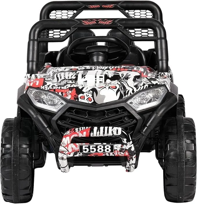 ماشین بازی چهار چرخ برقی کودکانه - پلاستیکی، ترمز پایی، وسیله نقلیه ماجراجویی در فضای باز (چند رنگ)