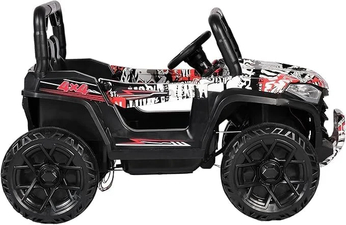 ماشین بازی چهار چرخ برقی کودکانه - پلاستیکی، ترمز پایی، وسیله نقلیه ماجراجویی در فضای باز (چند رنگ)