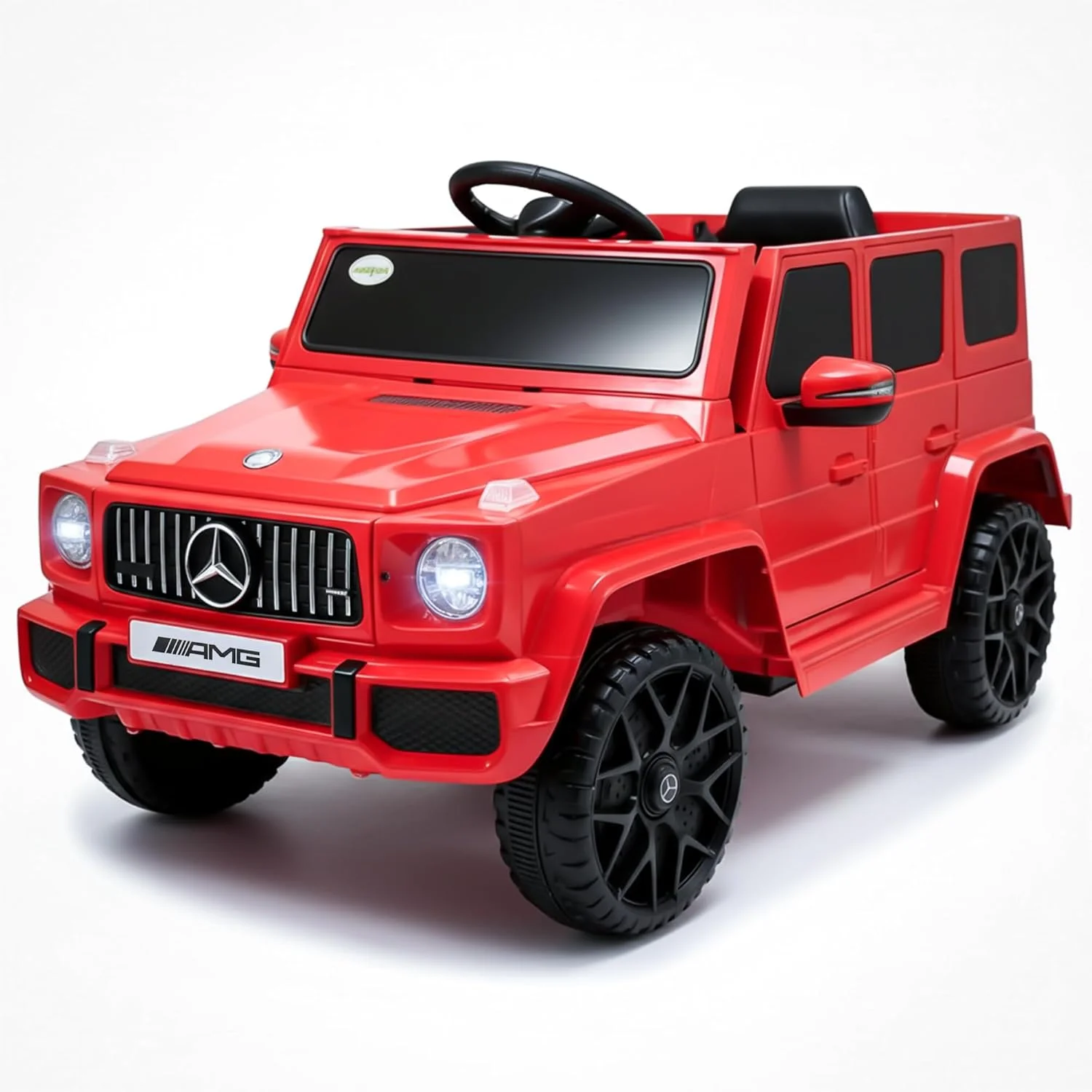 ماشین جیپ سواری کودکانه Baybee Raptor با موتور الکتریکی 12 ولت | ماشین باتری خور با چراغ های LED، موزیک و باتری قابل شارژ به همراه کنترل از راه دور والدین | جیپ اسباب بازی الکتریکی برای پسران و دختران (قرمز)