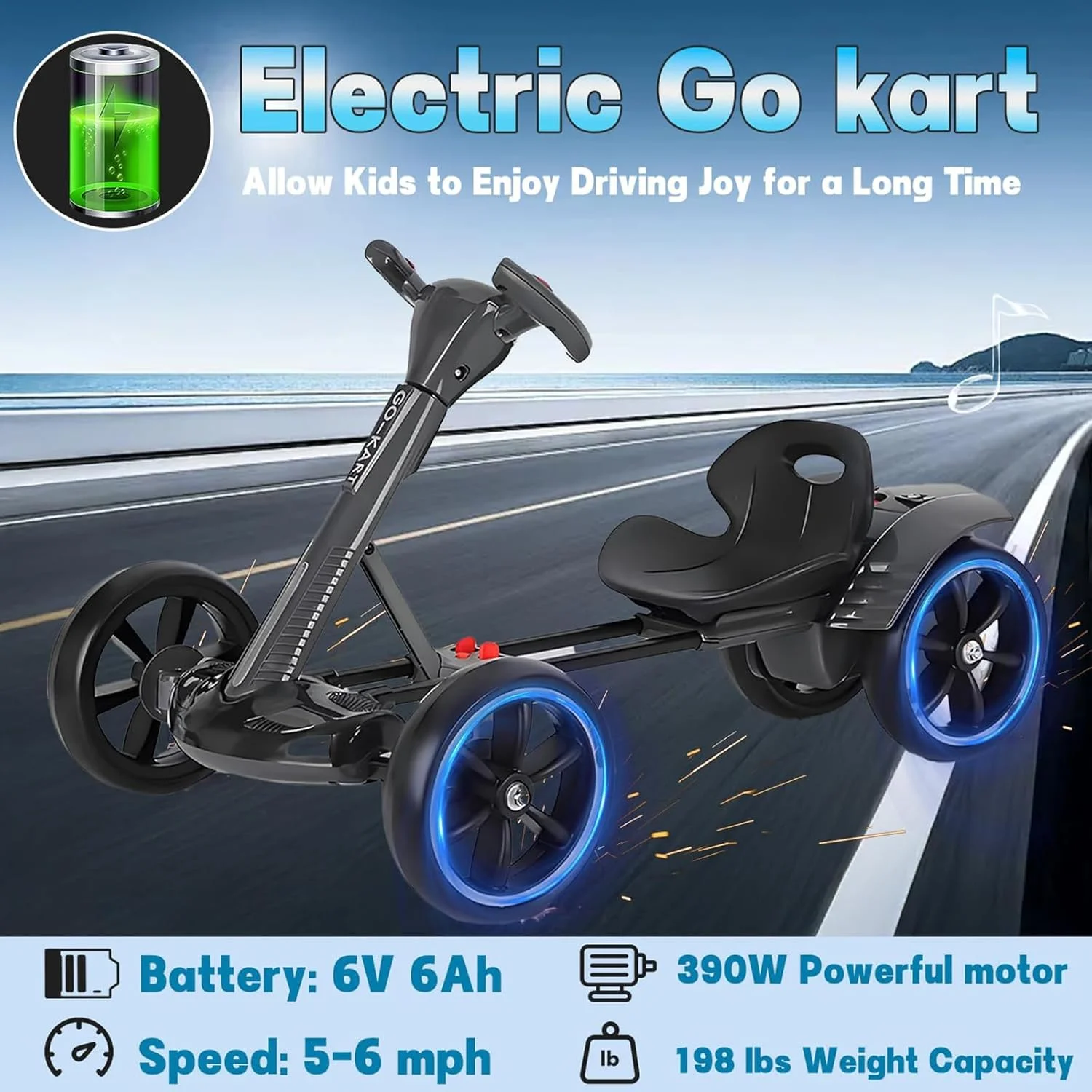 ماشین کارتینگ برقی تاشو کودکانه، ماشین بازی کودک با قابلیت حرکت به عقب، سرعت 8 کیلومتر در ساعت، با صندلی قابل تنظیم، موزیک و چراغ، مناسب برای کودکان 3 تا 10 سال به بالا - زرد 6 ولت ماشین کارتینگ برقی تاشو کودکانه، ماشین بازی کودک با قابلیت حرکت به عقب، سرعت 8 کیلومتر در ساعت، با صندلی قابل تنظیم، موزیک و چراغ، مناسب برای کودکان 3 تا 10 سال به بالا - زرد 6 ولت