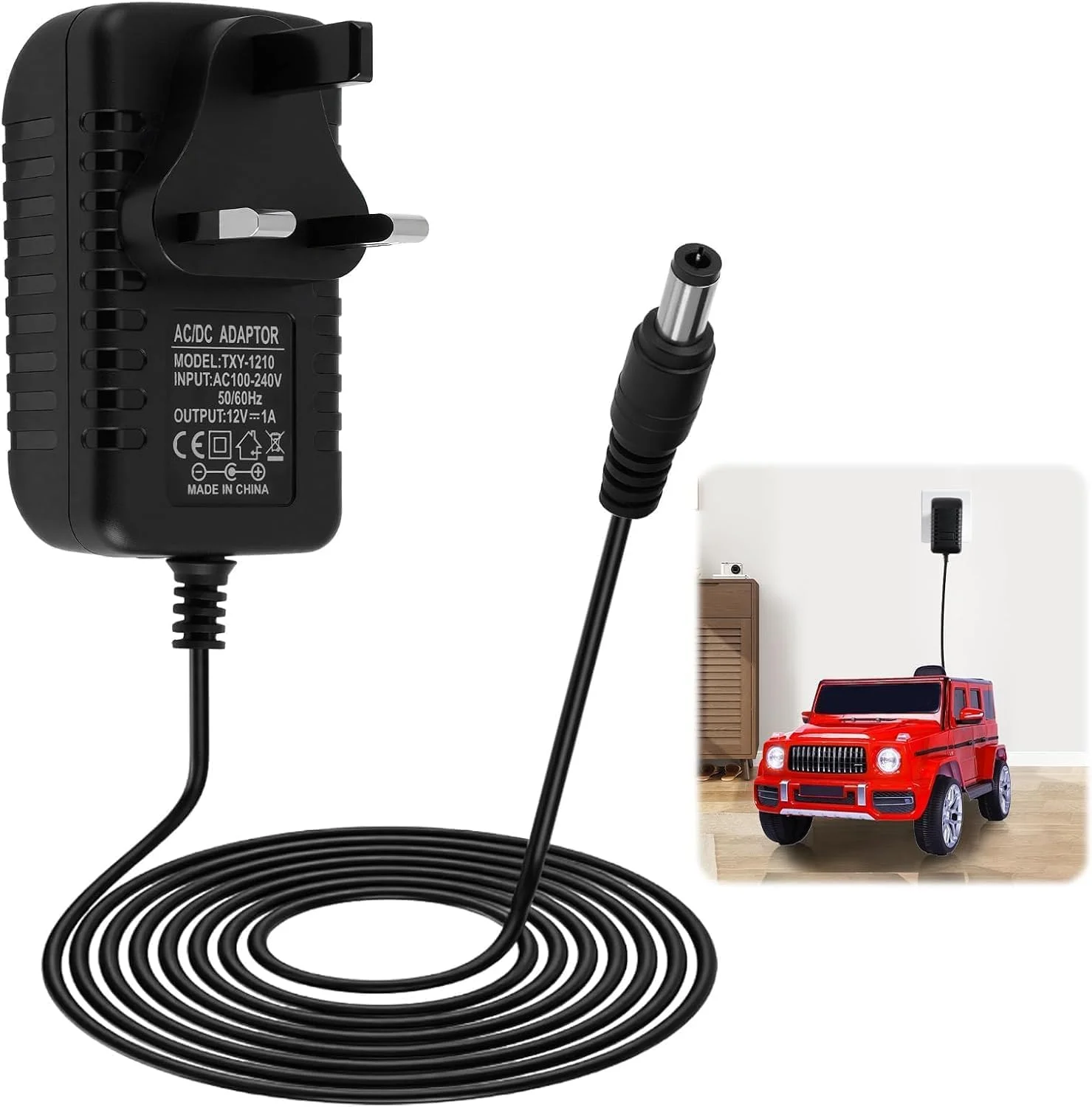 شارژر 12 ولت اسباب بازی کودکانه مناسب ماشین های سواری، منبع تغذیه 12 ولت کلاس 2 برای ماشین های الکتریکی کودکانه، تراکتور مزرعه و SUV
