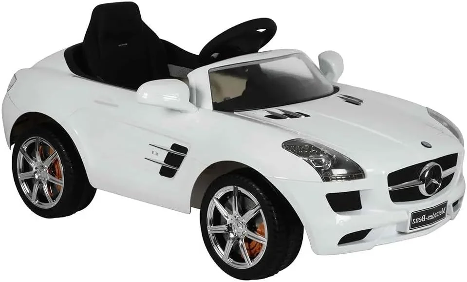 ماشین سواری مرسدس بنز SLS AMG دارای مجوز DORSA برای کودکان - کنترل از راه دور، MP3/USB، چراغ های LED و ایمنی شروع نرم (سفید) ماشین سواری مرسدس بنز SLS AMG دارای مجوز DORSA برای کودکان - کنترل از راه دور، MP3/USB، چراغ های LED و ایمنی شروع نرم (سفید)