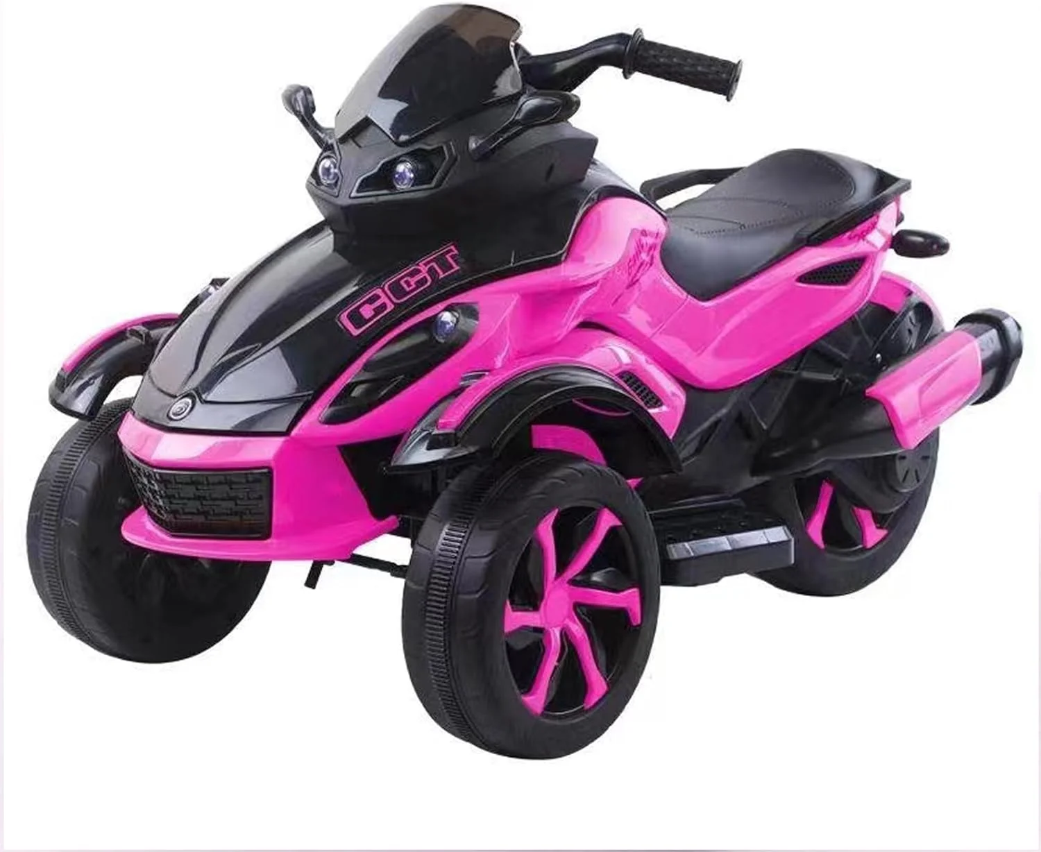 موتور چهار چرخ شارژی دورسا با باتری 12 ولت، سه چرخ، مناسب کودکان، موتور چهار چرخ کودکانه با موسیقی، صدا و نور | موتور شارژی کودکانه برای راندن کودکان 2 تا 6 سال (صورتی)