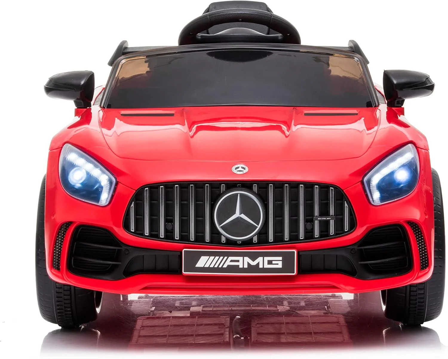 ماشین بازی دورسا مدل AMG GTR با باتری 12 ولت، طراحی سدان، موزیک، صدا و نور | مناسب برای رنج سنی 2 تا 6 سال (قرمز)