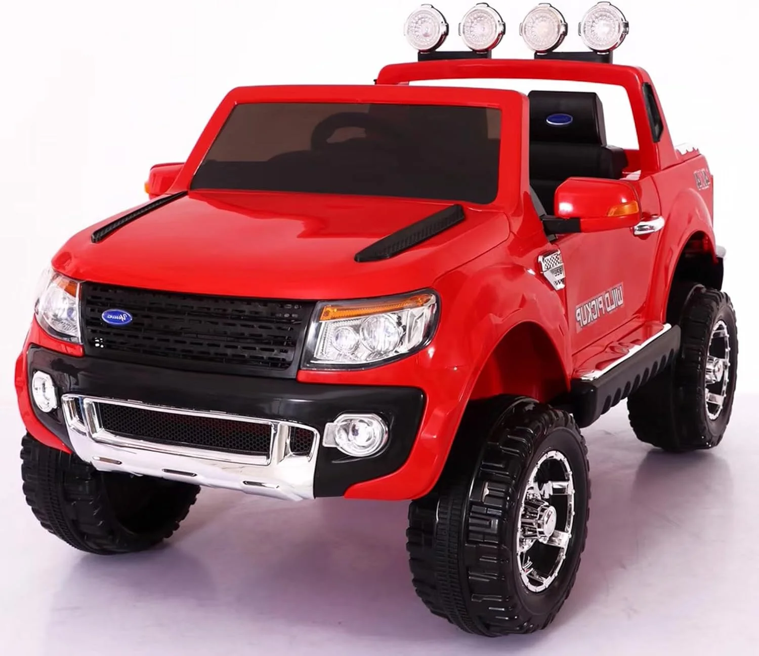 ماشین بازی کودکانه دورسا مدل فورد رنجر وایلدکرافت جیپ، دارای موزیک، صدا و نور | ماشین بازی الکتریکی مناسب کودکان 2 تا 6 سال، مناسب برای دختر و پسر (قرمز)