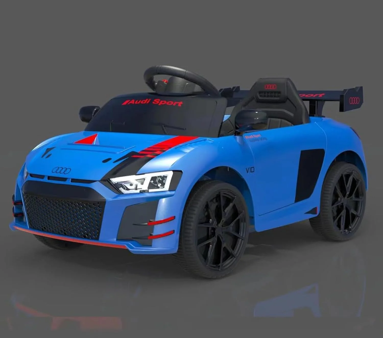 ماشین سواری کودکانه آئودی اسپرت دورسا با باتری 12 ولت، ماشین بازی کودکانه با موزیک، صدا و نور | ماشین سواری برقی مناسب کودکان 2 تا 5 سال (آبی)