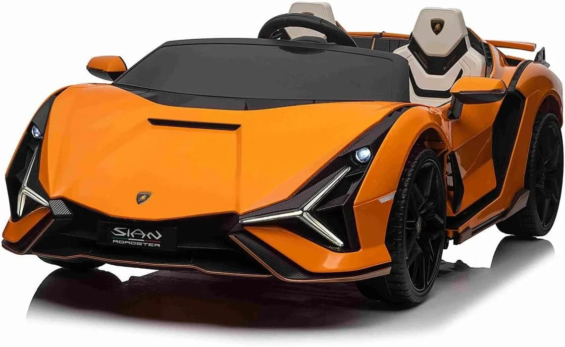 ماشین بازی کودکانه DORSA-12V: لامبورگینی سیان دو سرنشینه برقی (نارنجی)