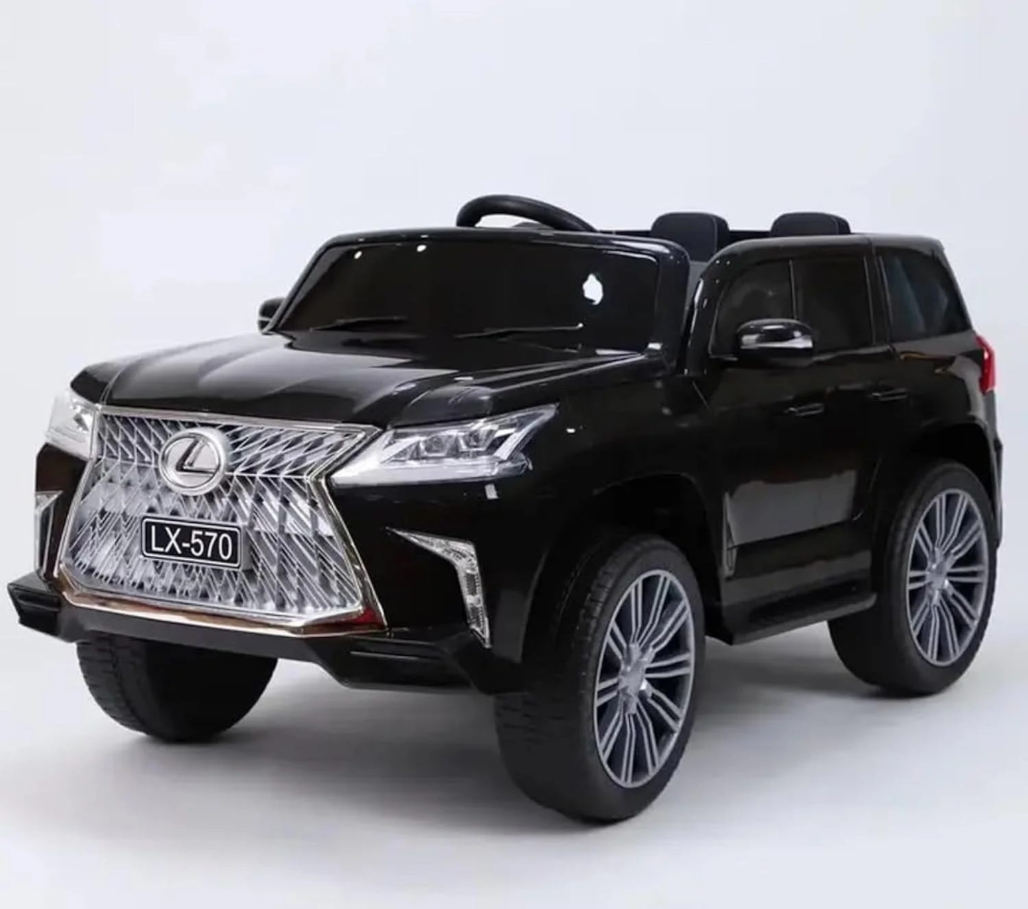 ماشین بازی کودکانه دورسا مدل لکسوس LX570 با باتری 12 ولت، موزیک، صدا و نور | صندلی چرمی، لاستیک های رابر، مناسب برای رنج سنی 2 تا 8 سال (مشکی)