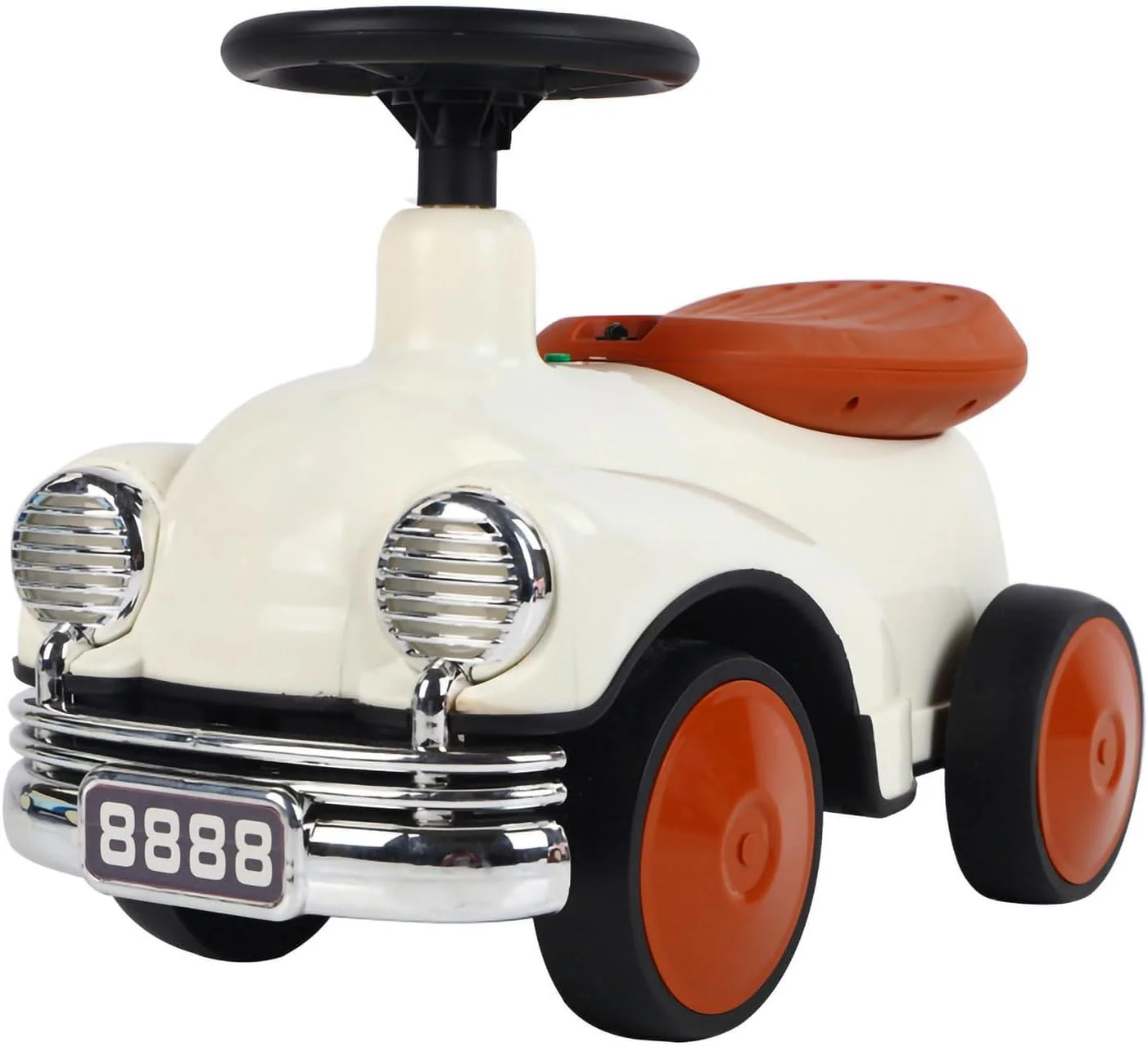 کالسکه برقی کودک، ماشین سواری کودک - ماشین سواری فشاری کودک، کالسکه اسباب بازی کودک، مناسب برای ماشین سواری کودکان 1-3 ساله (سفید)