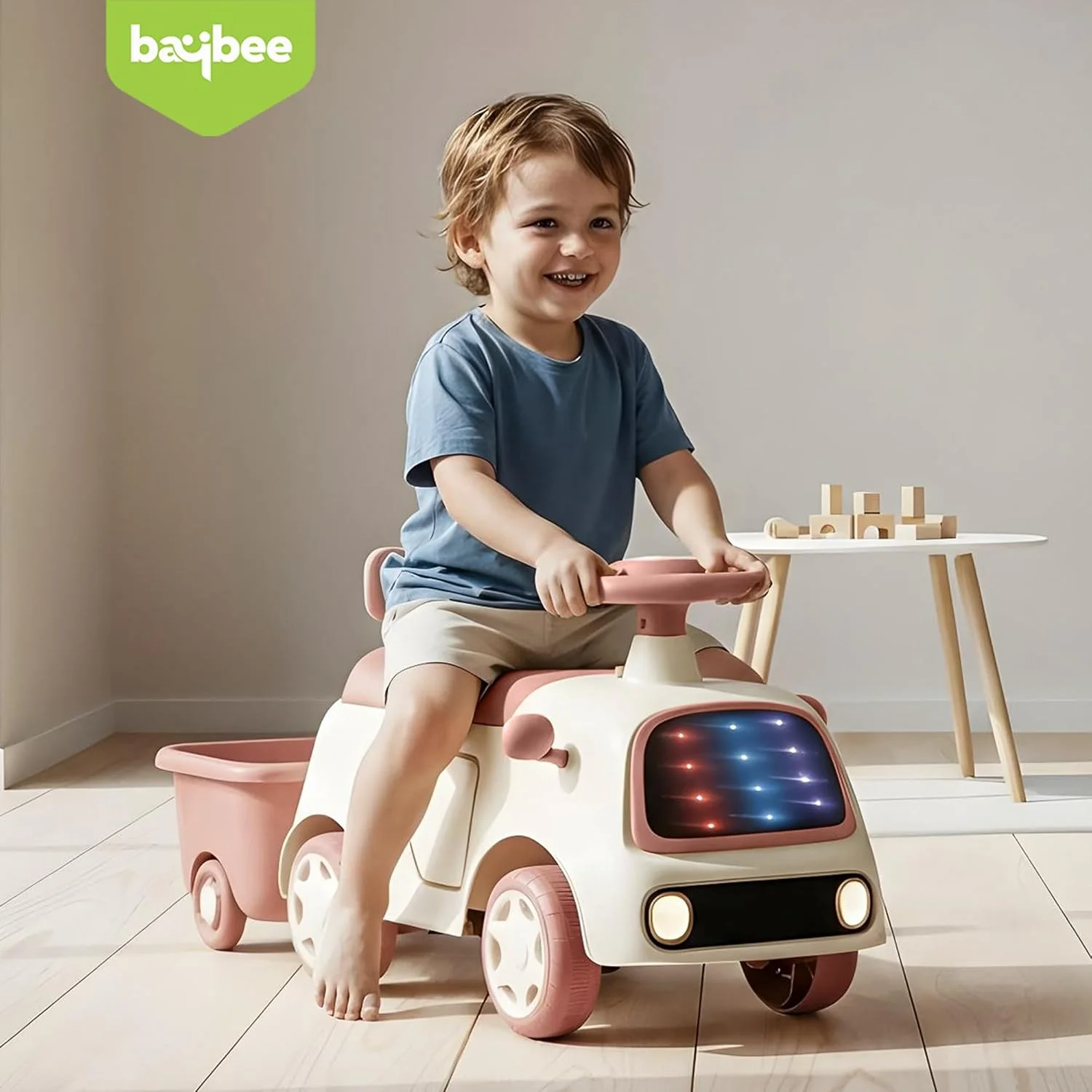 ماشین بازی کودک Baybee Lumos، ماشین هل دادنی کودک نوپا با چراغ های RGB، موسیقی، فضای ذخیره سازی جادار و پشتی بلند (صورتی) ماشین بازی کودک Baybee Lumos، ماشین هل دادنی کودک نوپا با چراغ های RGB، موسیقی، فضای ذخیره سازی جادار و پشتی بلند (صورتی)