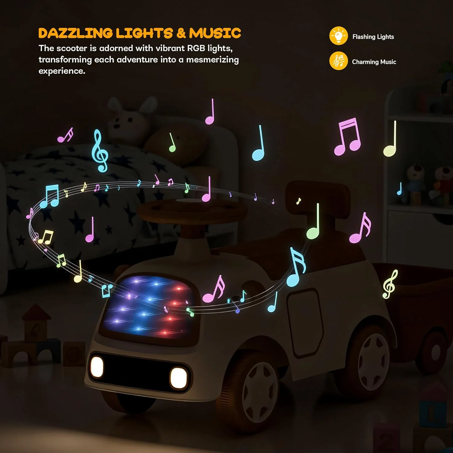 ماشین بازی کودک Baybee Lumos، ماشین هل دادنی کودک نوپا با چراغ های RGB، موسیقی، فضای ذخیره سازی جادار و پشتی بلند (صورتی) ماشین بازی کودک Baybee Lumos، ماشین هل دادنی کودک نوپا با چراغ های RGB، موسیقی، فضای ذخیره سازی جادار و پشتی بلند (صورتی)