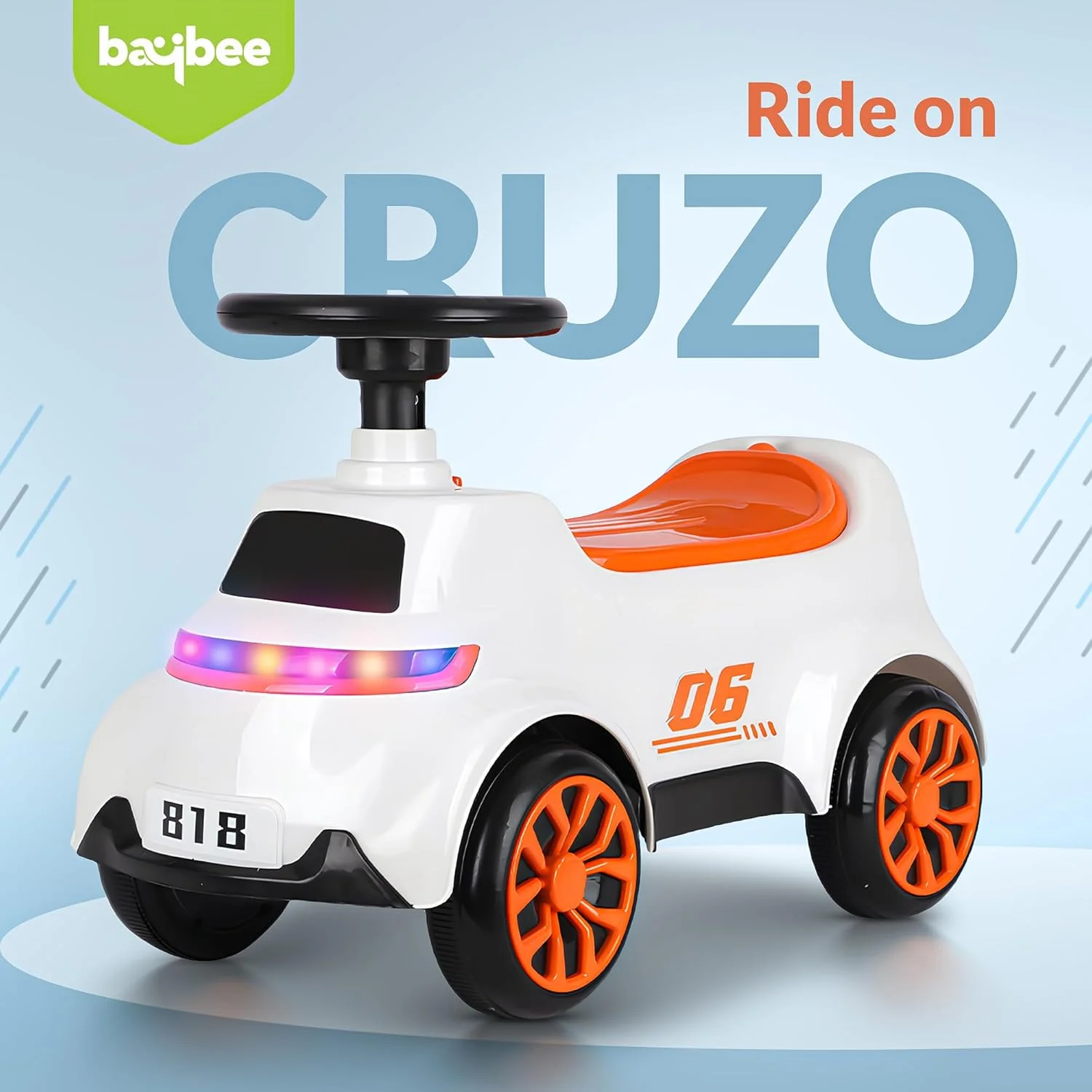 ماشین سواری Baybee Cruzo برای کودکان 1-3 سال، ماشین هل دادنی برای کودکان نوپا با چرخ های روان، موزیک و نور، صندلی راحت و فضای ذخیره سازی، ماشین سواری هل دادنی کودک (نارنجی) ماشین سواری Baybee Cruzo برای کودکان 1-3 سال، ماشین هل دادنی برای کودکان نوپا با چرخ های روان، موزیک و نور، صندلی راحت و فضای ذخیره سازی، ماشین سواری هل دادنی کودک (نارنجی)