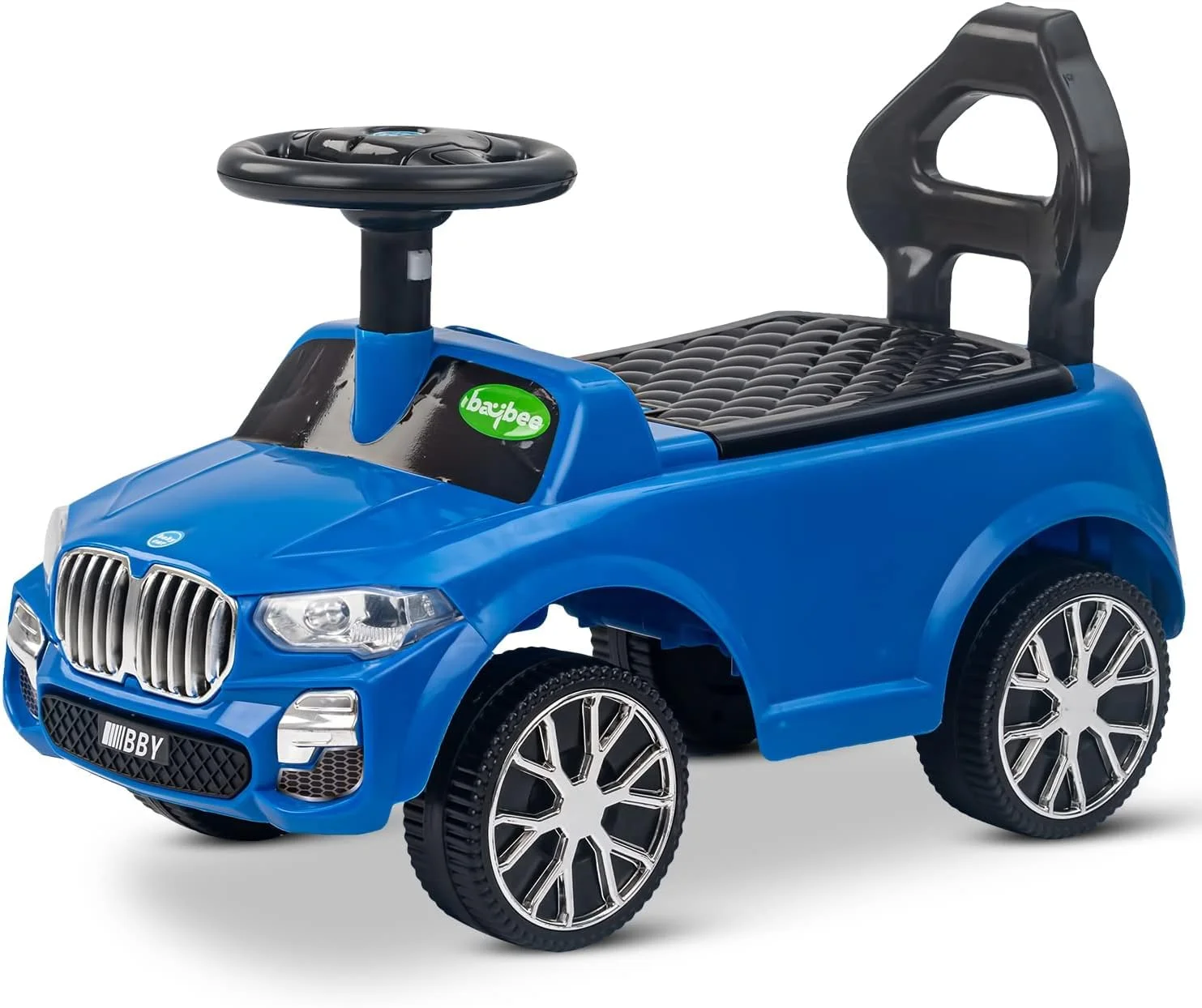 ماشین سواری کودک Baybee Magnus، ماشین هل دادنی کودک با دکمه بوق، فضای ذخیره سازی و پشتی بلند | ماشین کودک | ماشین سواری برای کودکان 1 تا 3 سال پسران دختران (آبی)