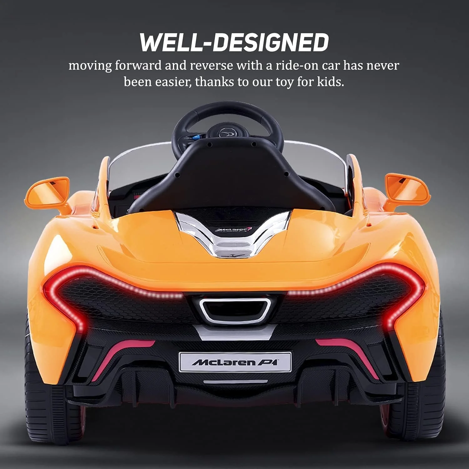 ماشین سواری کودکانه مک لارن دارای مجوز رسمی - قابل شارژ، با باتری، الکتریکی 2 x 6V، نارنجی سلطنتی (مک لارن)