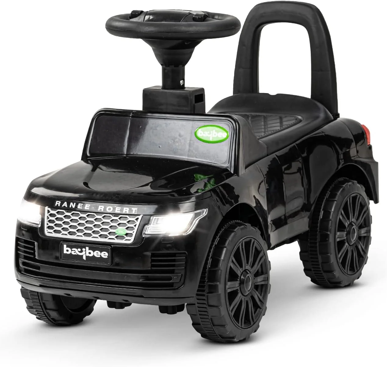 ماشین بازی کودک Baybee Rover، ماشین سواری با قابلیت پخش موسیقی، نور، فضای ذخیره سازی و پشتی بلند، ماشین هل دادنی برای کودکان | ماشین کودک | ماشین سواری برای کودکان 1 تا 3 سال پسر و دختر (مشکی)