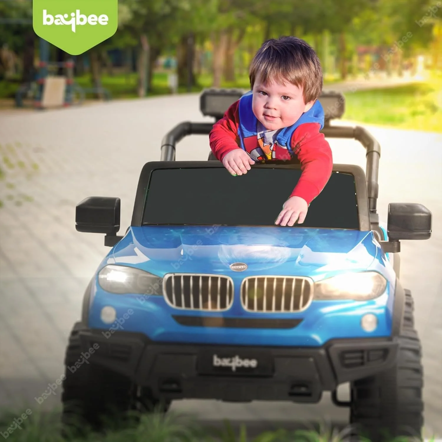 ماشین بازی باتری خور Baybee Renegade برای کودکان، ماشین سواری کودکانه با نور و موسیقی | جیپ باتری بزرگ کودک | جیپ برقی برای کودکان 3 تا 8 سال دختر پسر (آبی) ماشین بازی باتری خور Baybee Renegade برای کودکان، ماشین سواری کودکانه با نور و موسیقی | جیپ باتری بزرگ کودک | جیپ برقی برای کودکان 3 تا 8 سال دختر پسر (آبی)