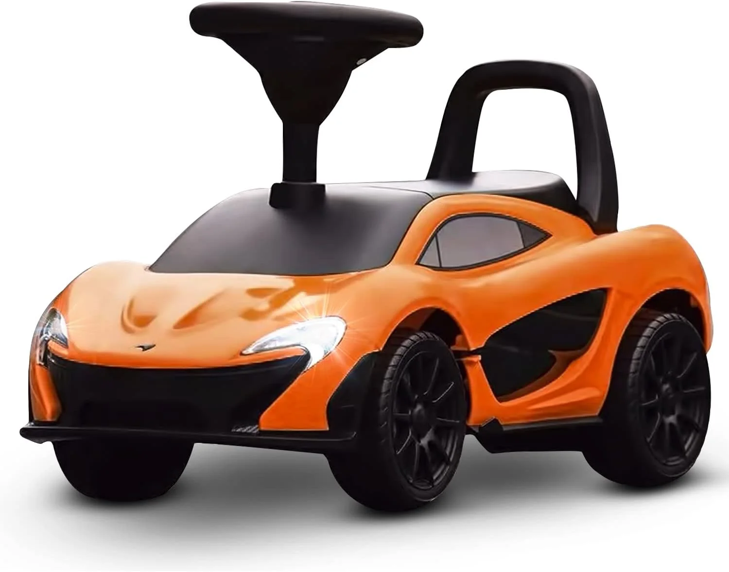 ماشین بازی هل دادنی مک لارن دارای مجوز Baybee، ماشین بازی هل دادنی کودک با موسیقی و فضای ذخیره سازی | ماشین بازی بزرگ کودک نوپا | ماشین های سواری برای راندن کودکان 1 تا 3 سال دختر پسر (نارنجی)