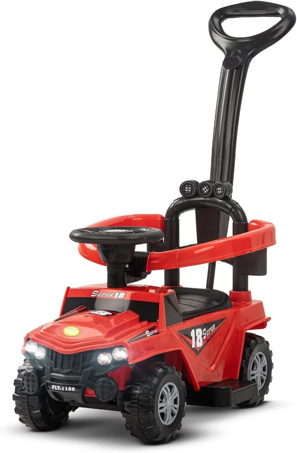 ماشین سواری کودک Baybee Draco، ماشین بازی کودک با دکمه های موزیک و بوق | ماشین اسباب بازی کودک | ماشین سواری برای کودکان 1-3 ساله (قرمز)