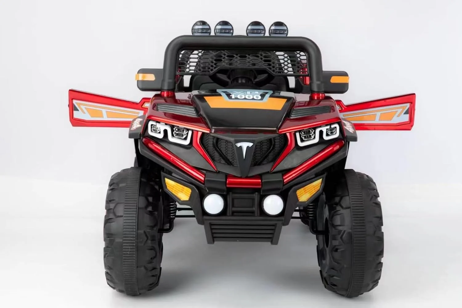 ماشین بازی کودکانه دورسا مدل Warlock XP 1000 جیپ با باتری 12 ولت، دارای موزیک، صدا و نور | ماشین بازی الکتریکی مناسب کودکان 2 تا 6 سال (قرمز)